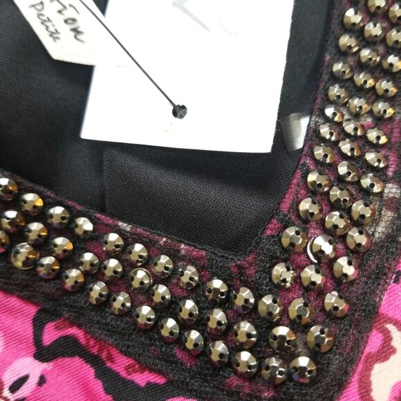 NWT NY Collection paisley Jersey studded dress P M - Picture 11 of 13